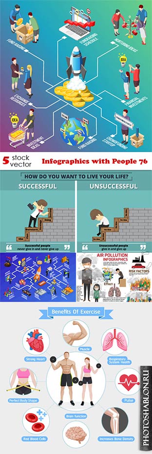 Векторный клипарт - Infographics with People 76