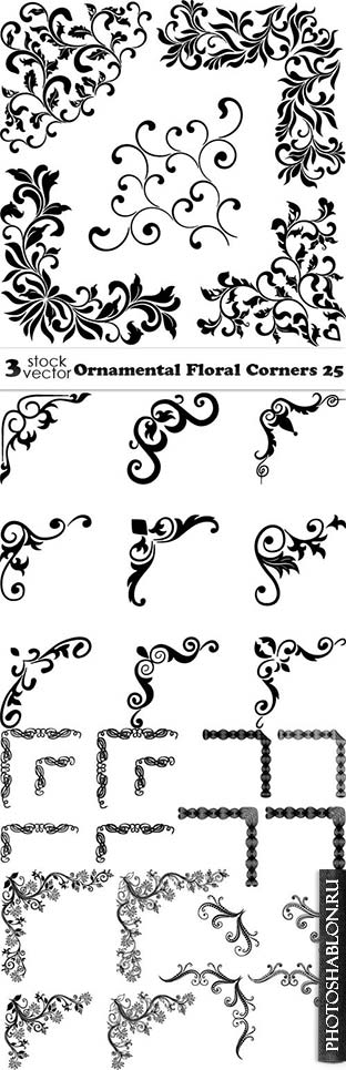 Vectors - Ornamental Floral Corners 25