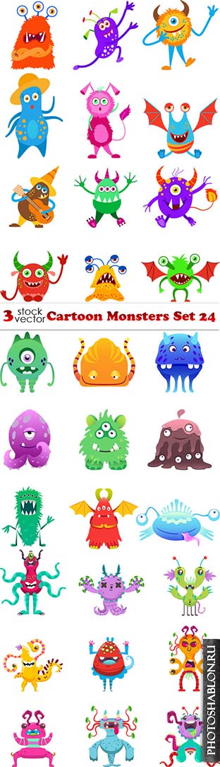 Векторный клипарт - Мультяшные монстры / Vectors - Cartoon Monsters