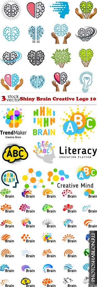 Vectors - Shiny Brain Creative Logo 10