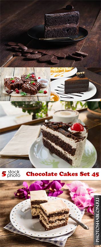 Клипарт, фото HD - Шоколадные пирожные / Photos - Chocolate Cakes Set