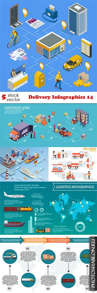 Векторный клипарт - Delivery Infographics 14
