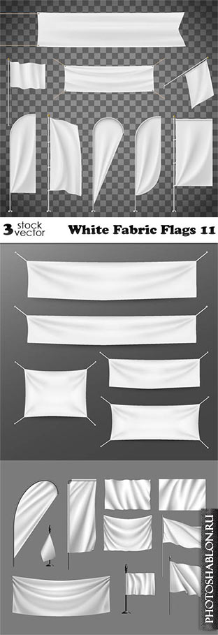 Vectors - White Fabric Flags 11