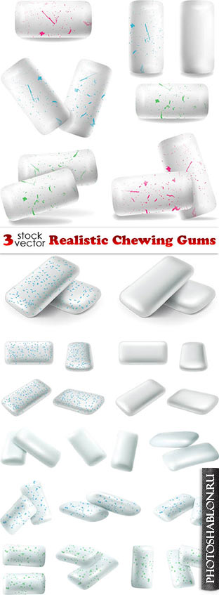 Векторный клипарт - Жевательная резинка / Realistic Chewing Gums