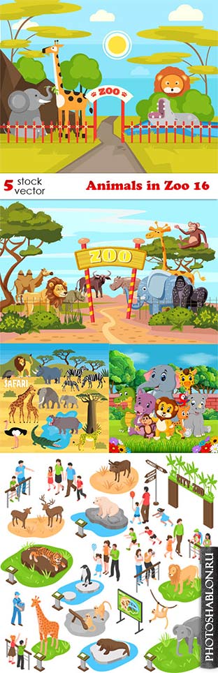 Векторный клипарт - Животные в зоопарке / Animals in Zoo 16