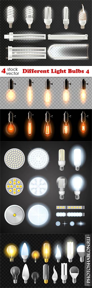 Векторный клипарт - Различные лампочки / Different Light Bulbs 4