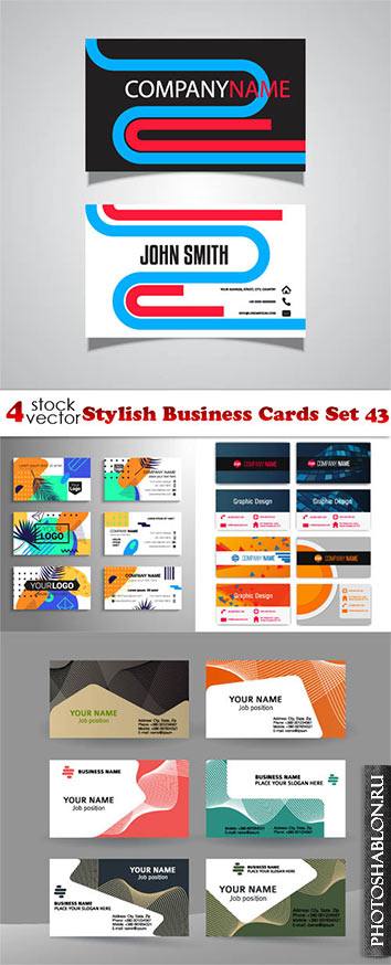 Vectors - Stylish Business Cards Set 43