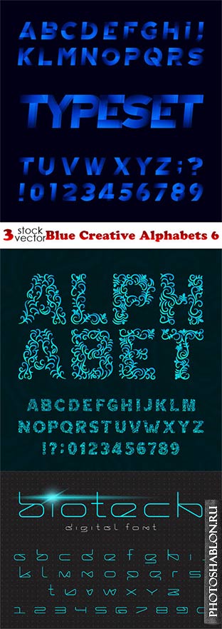 Vectors - Blue Creative Alphabets 6
