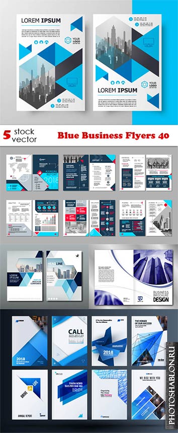 Векторный клипарт - Blue Business Flyers 40