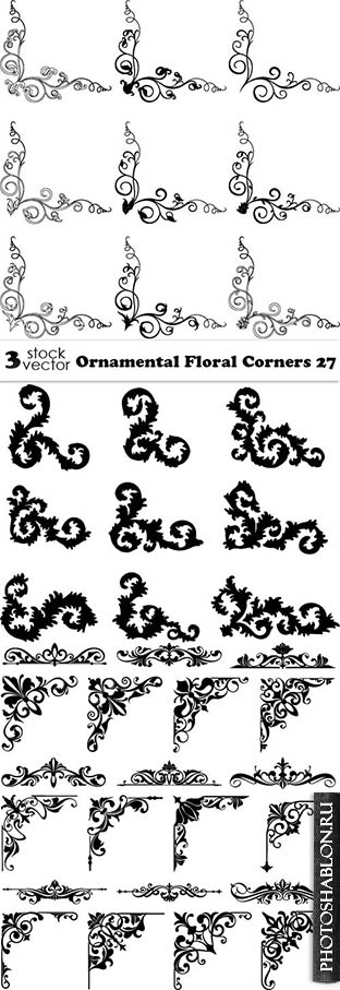 Vectors - Ornamental Floral Corners 27