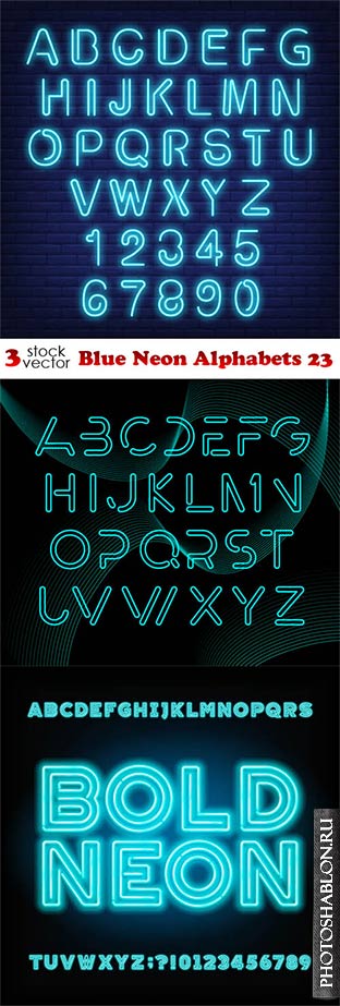Vectors - Blue Neon Alphabets 23