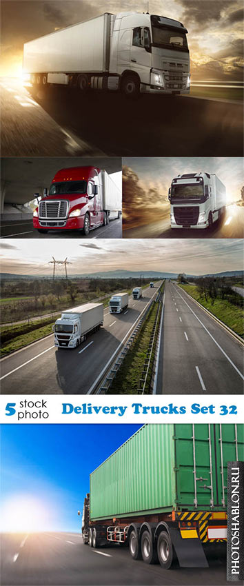 Растровый клипарт - Грузовые автомобили, фуры / Delivery Trucks Set 32