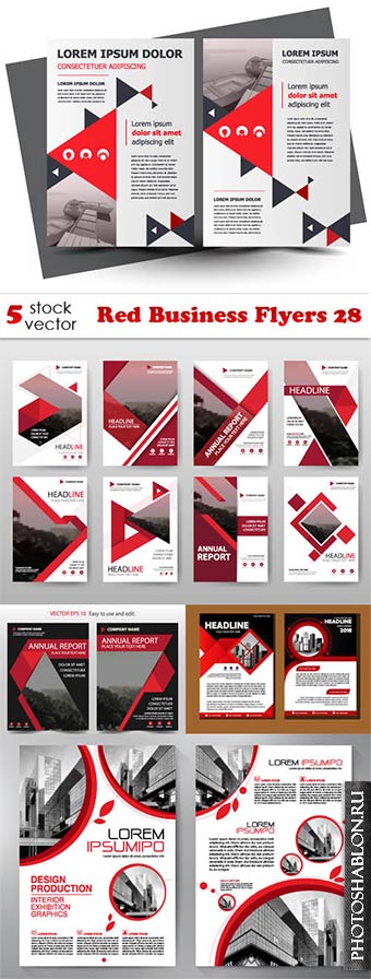 Векторные шаблоны флаеров / Red Business Flyers 28