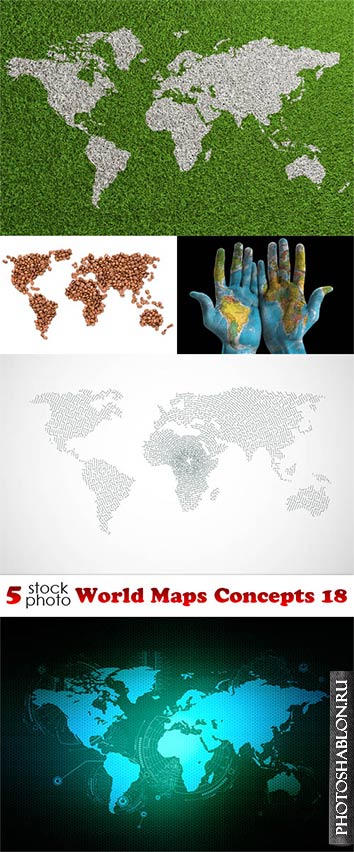 Растровый клипарт - Карта мира / Photos - World Maps Concepts 18