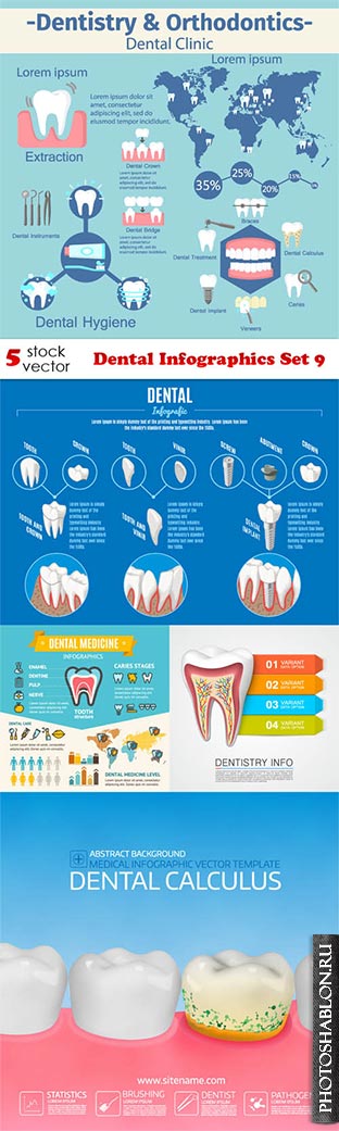 Векторный клипарт - Dental Infographics Set 9