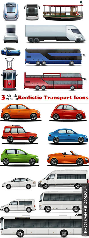 Vectors - Realistic Transport Icons