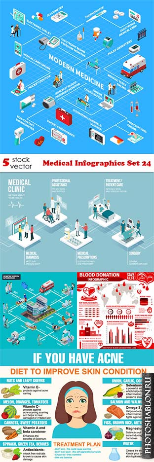 Векторный клипарт - Medical Infographics Set 24