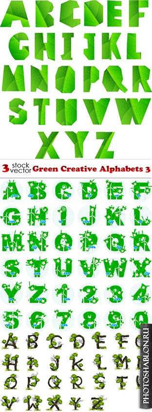 Vectors - Green Creative Alphabets 3