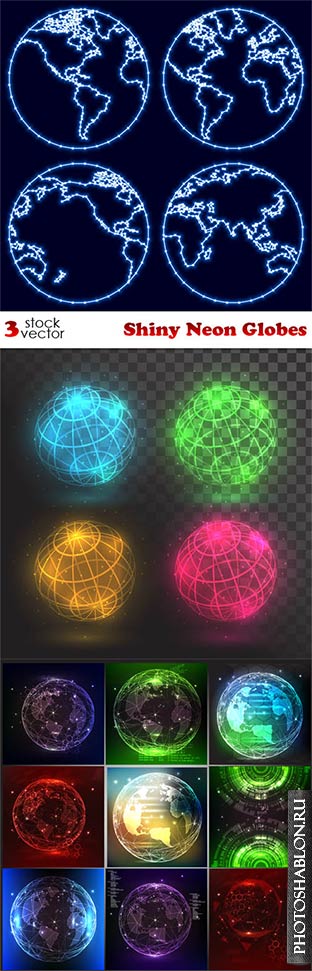 Vectors - Shiny Neon Globes