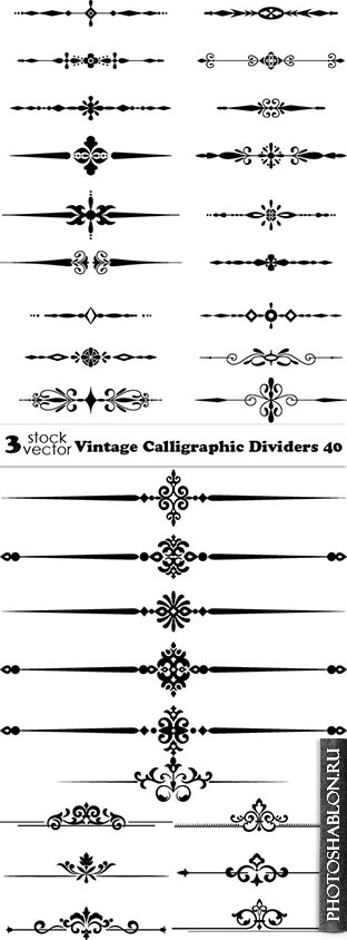Vectors - Vintage Calligraphic Dividers 40