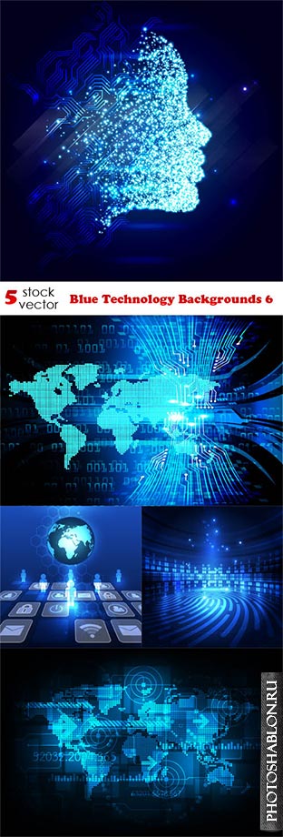 Векторный клипарт - Blue Technology Backgrounds 6