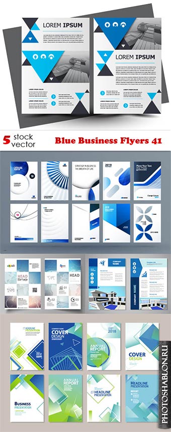 Векторные шаблоны флаеров / Blue Business Flyers 41