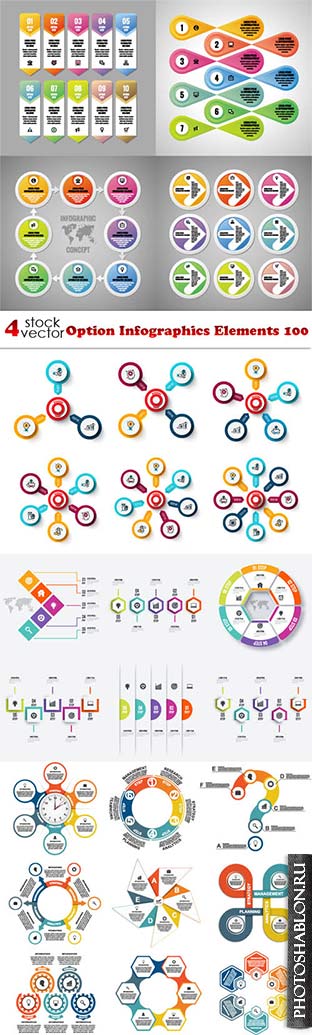 Vectors - Option Infographics Elements 100