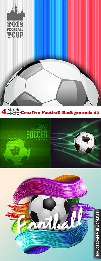 Векторный клипарт - Футбол / Vectors - Creative Football Backgrounds