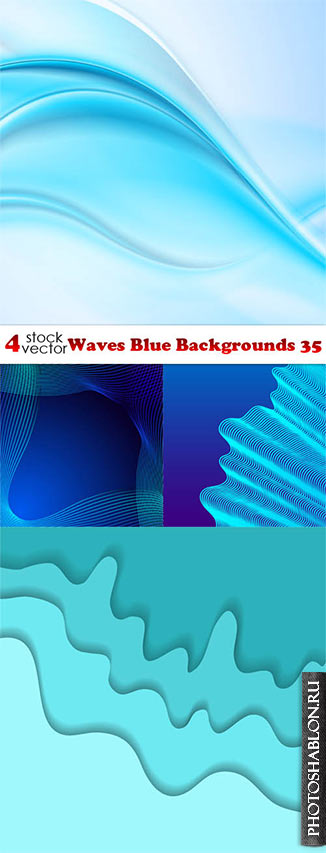 Vectors - Waves Blue Backgrounds 35