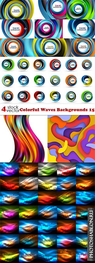 Vectors - Colorful Waves Backgrounds 15