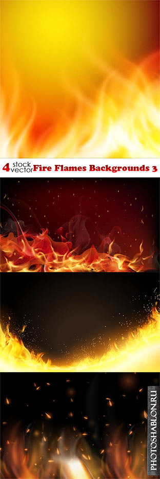 Векторные фоны - Огонь / Vectors - Fire Flames Backgrounds 3