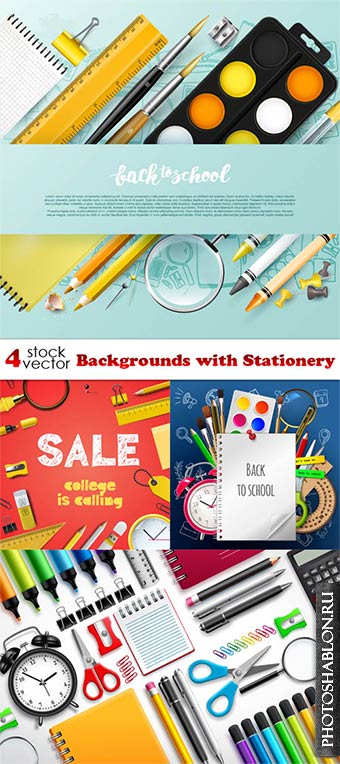Vectors - Backgrounds with Stationery