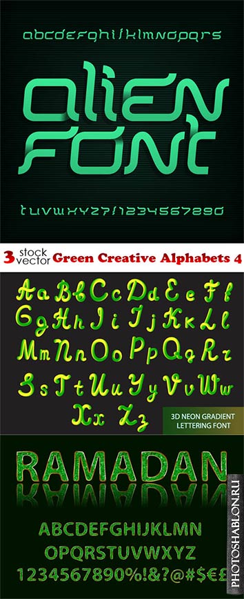 Vectors - Green Creative Alphabets 4