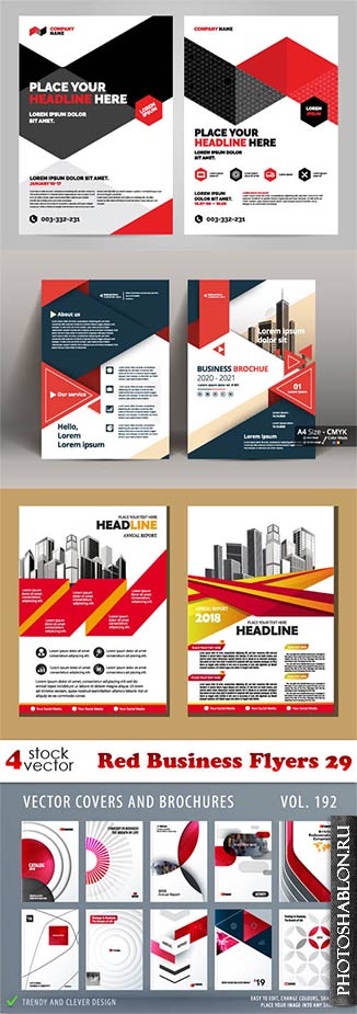 Vectors - Red Business Flyers 29