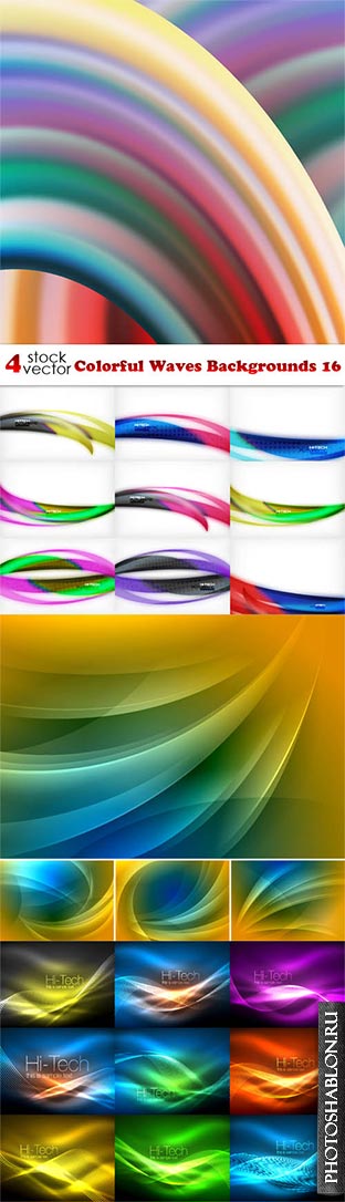 Vectors - Colorful Waves Backgrounds 16
