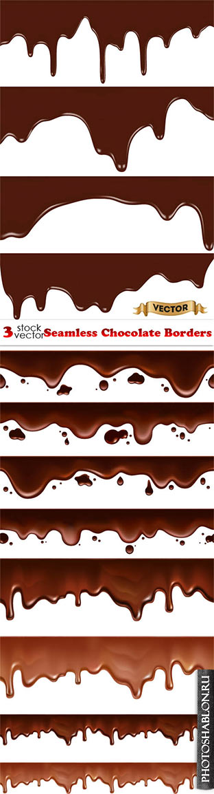 Векторный клипарт - Шоколад / Vectors - Seamless Chocolate Borders