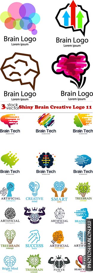 Vectors - Shiny Brain Creative Logo 11