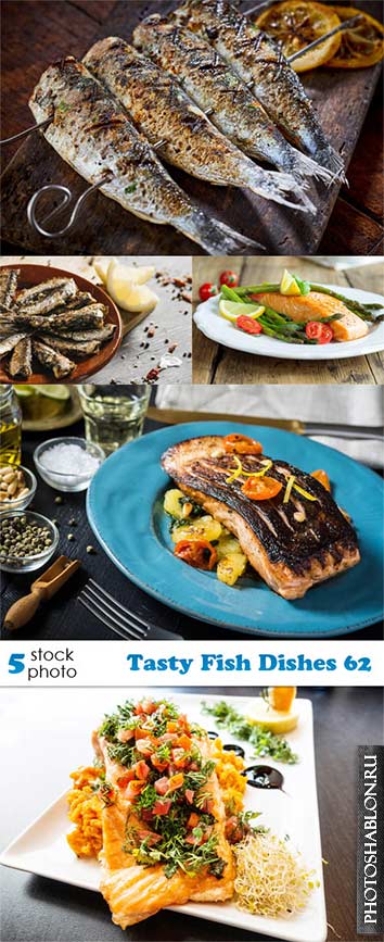 Растровый клипарт, фото HD - Вкусные рыбные блюда / Tasty Fish Dishes