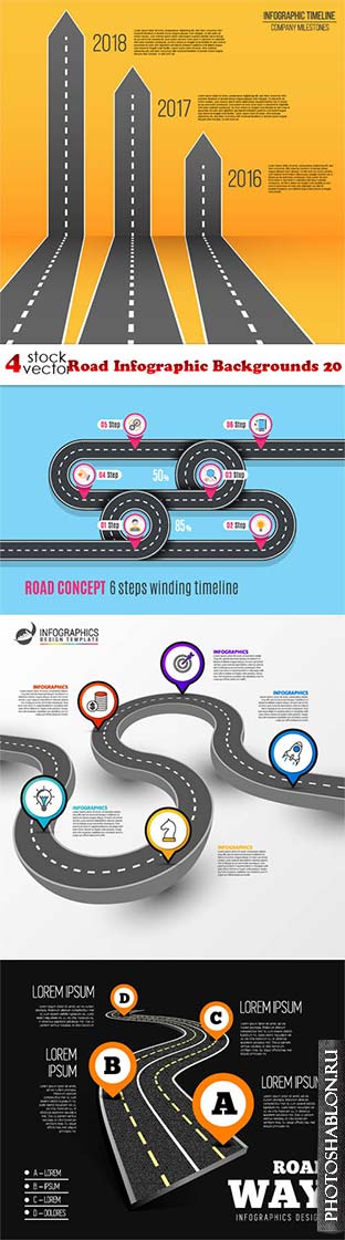 Vectors - Road Infographic Backgrounds 20