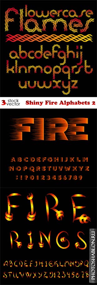 Vectors - Shiny Fire Alphabets 2